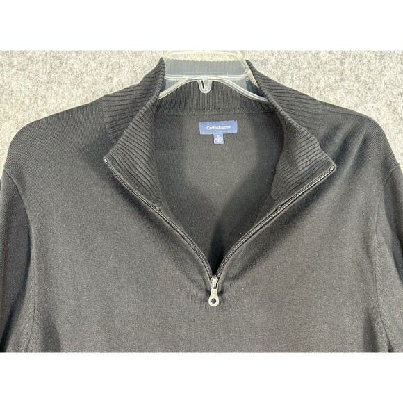 Croft & Barrow Men's Black Knitted Long Sleeve 1/4 Zip Pullover Sweater Sz XL - Picture 3 of 10